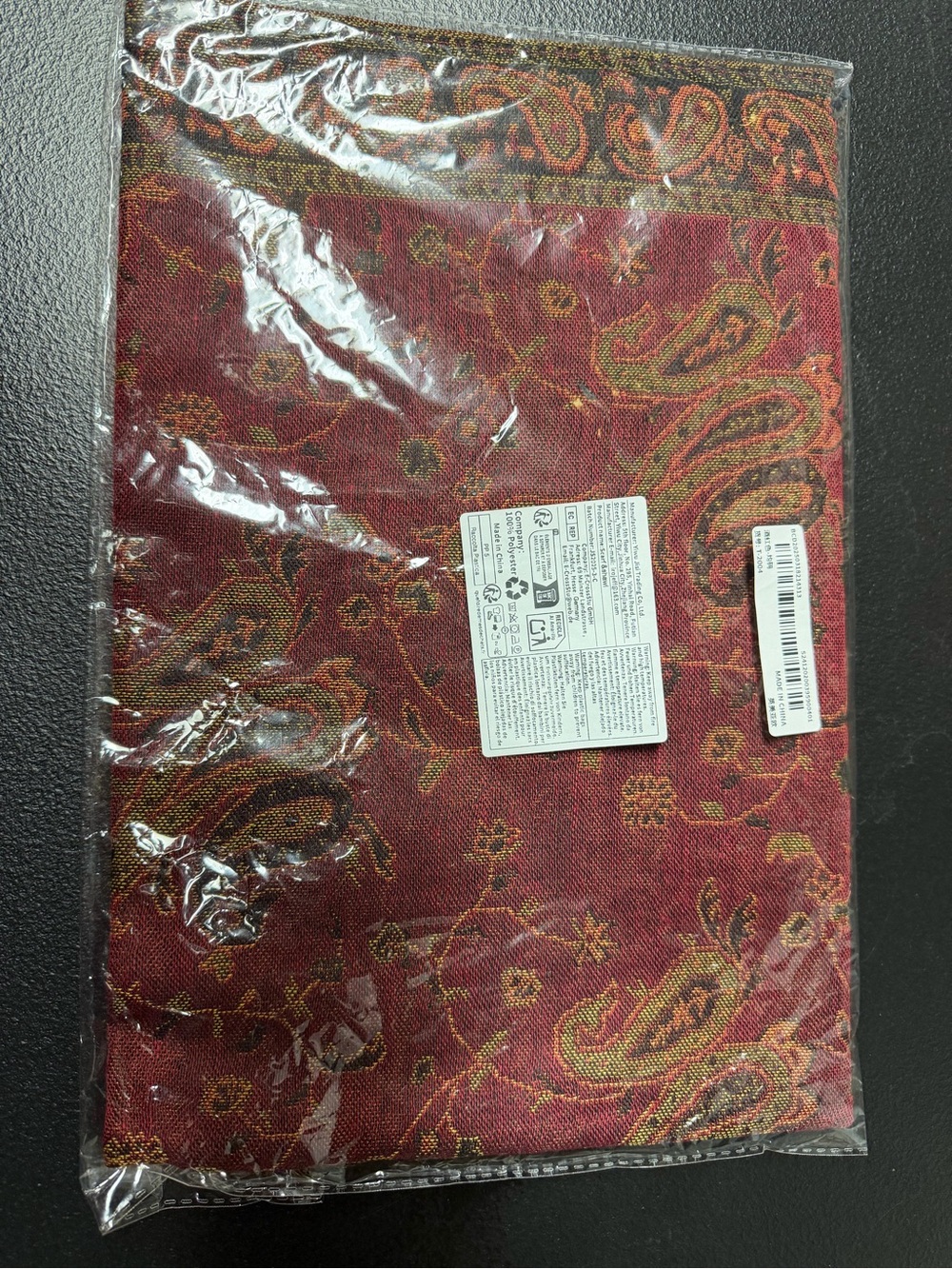Decorative Red Paisley Throw Blanket - Unbranded